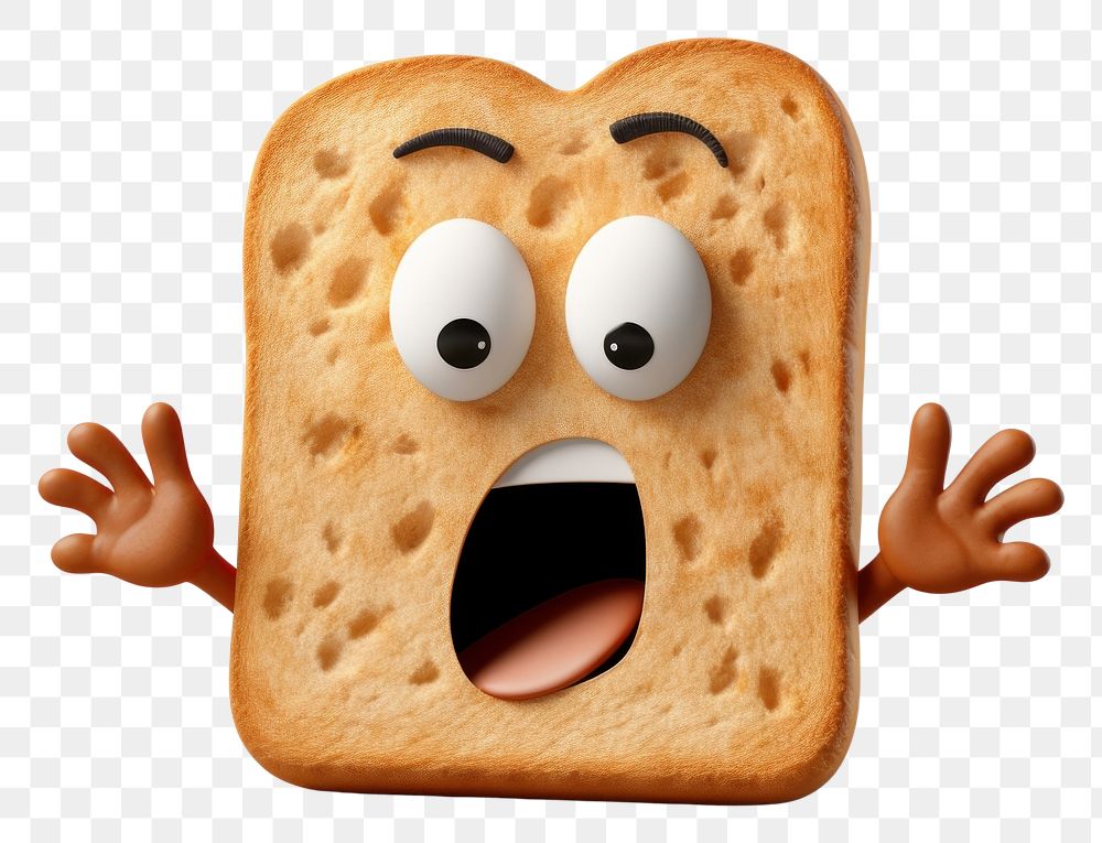PNG Bread cartoon food anthropomorphic. AI generated Image by rawpixel.