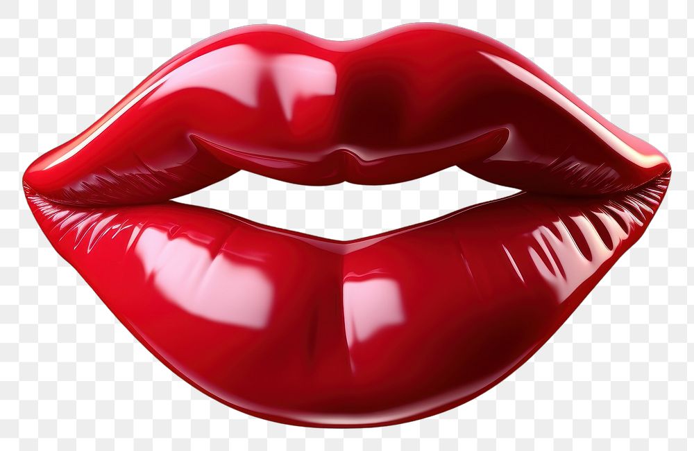 PNG Glossy red woman lips with tongue lipstick perfection cosmetics.