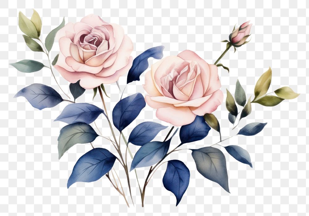 PNG Rose painting pattern flower. AI generated Image by rawpixel.