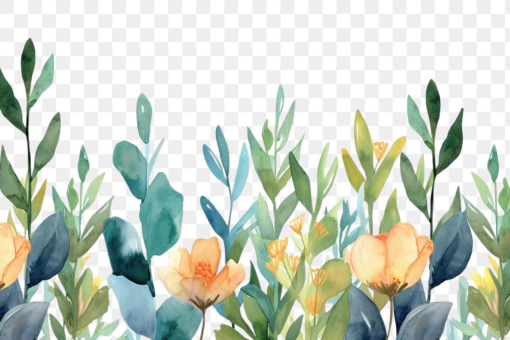 PNG  Wildflower border backgrounds pattern plant.