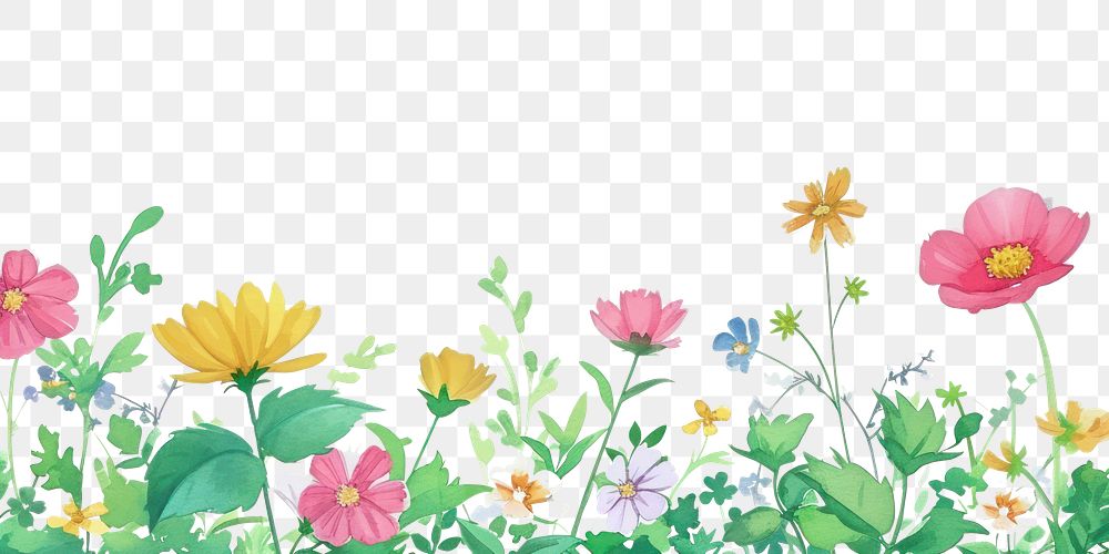 PNG  Wildflower border backgrounds outdoors pattern.