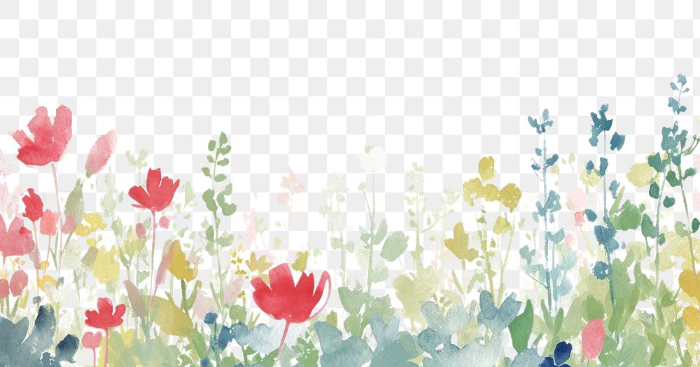 PNG  Wildflower border backgrounds outdoors pattern.