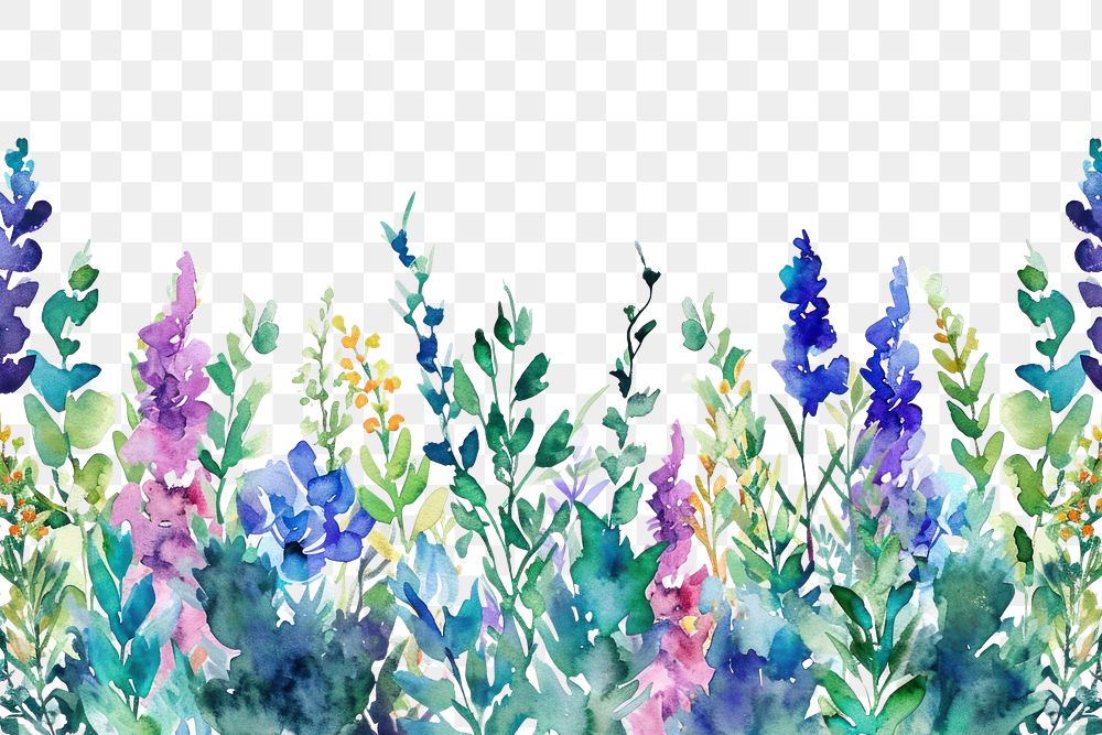 PNG  Colorful Wildflower border backgrounds lavender outdoors.