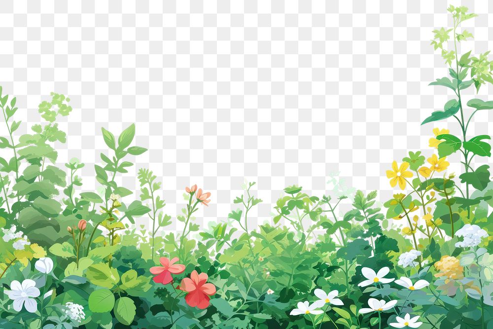 PNG  Small Wildflower border backgrounds outdoors nature.