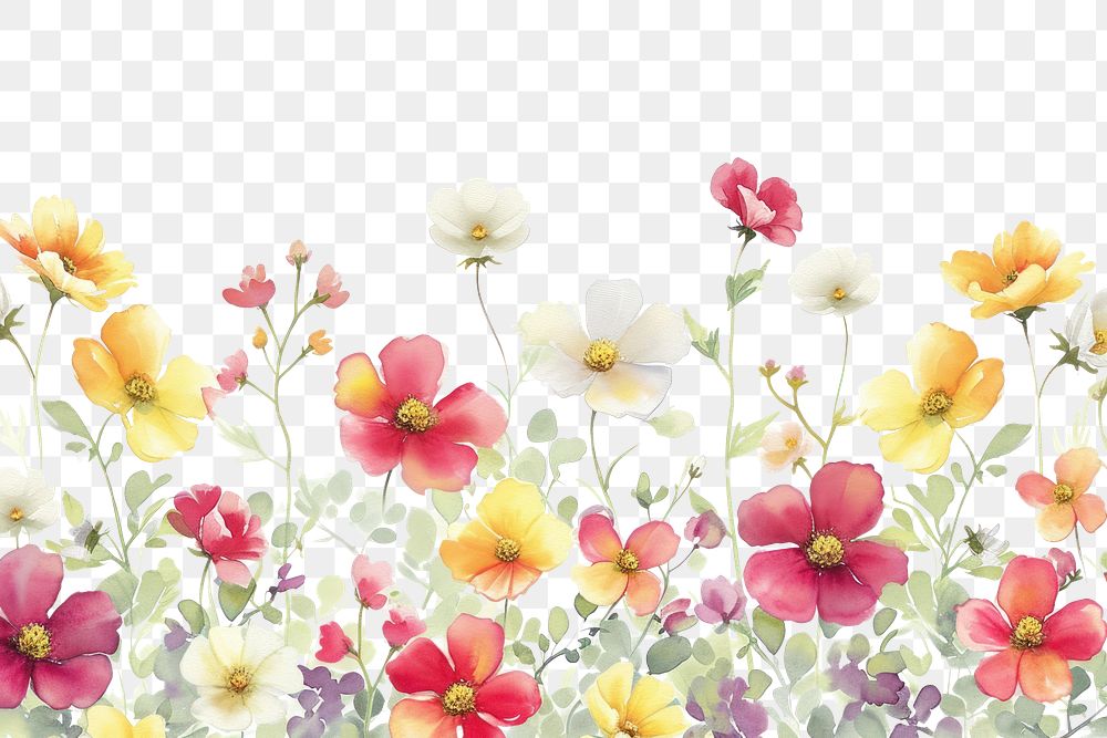 PNG  Small Wildflower border backgrounds outdoors blossom.