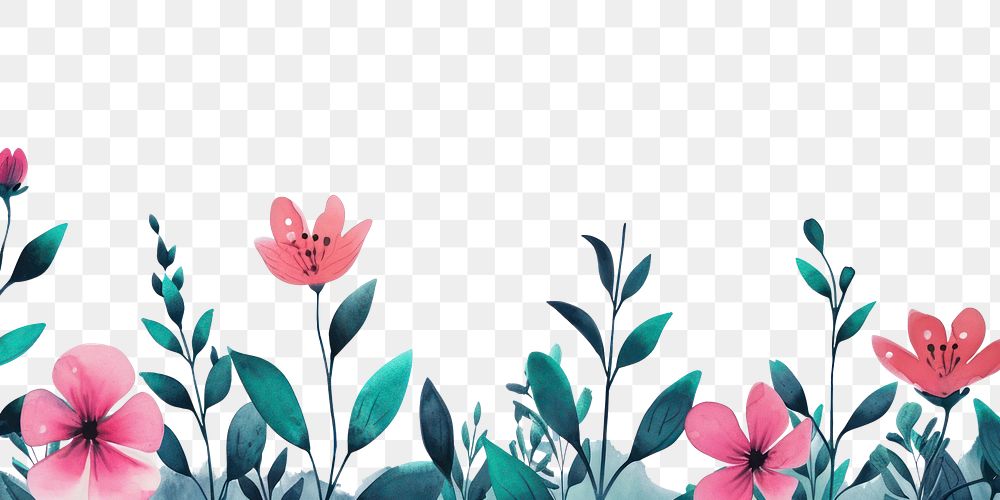 PNG  Small Wildflower border backgrounds pattern plant.