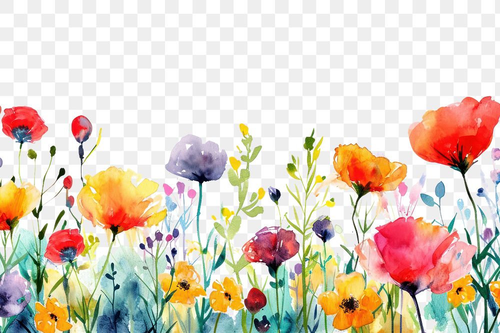PNG  Small Wildflower border backgrounds wildflower painting.