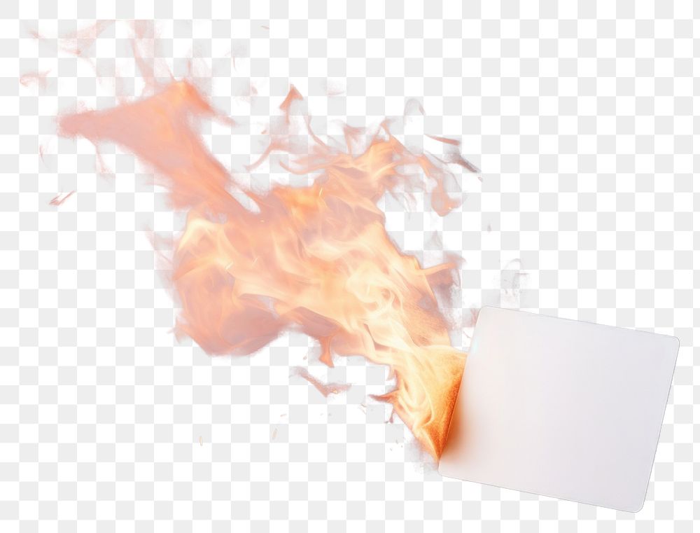 PNG Fire burning paper flame.