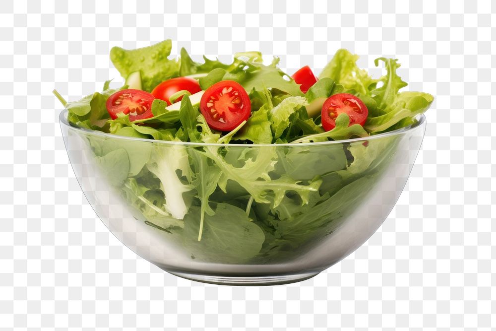 PNG  Salad bowl vegetable lettuce. AI generated Image by rawpixel.