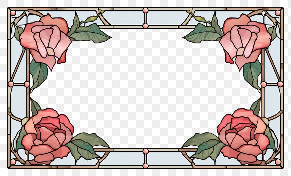 PNG  Rose frame flower plant glass.