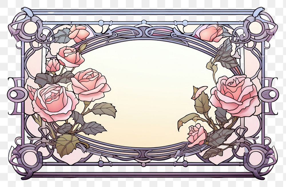 PNG  Rose frame flower plant art.
