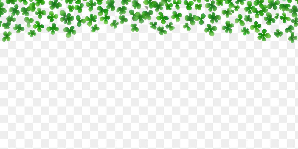 PNG  Clover leaves are scattered in the form of a border backgrounds pattern plant.