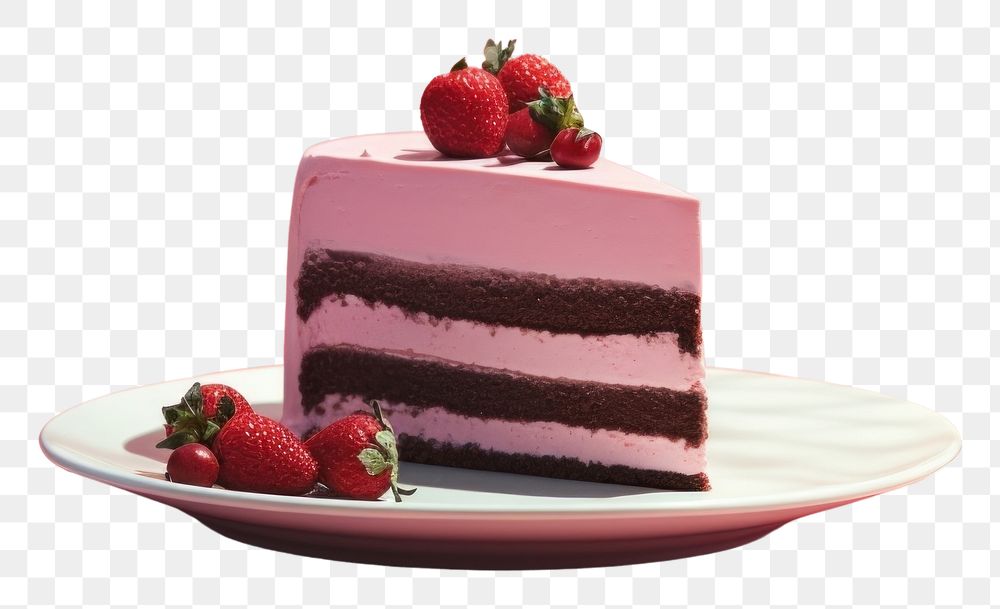 PNG  Cake strawberry dessert fruit.