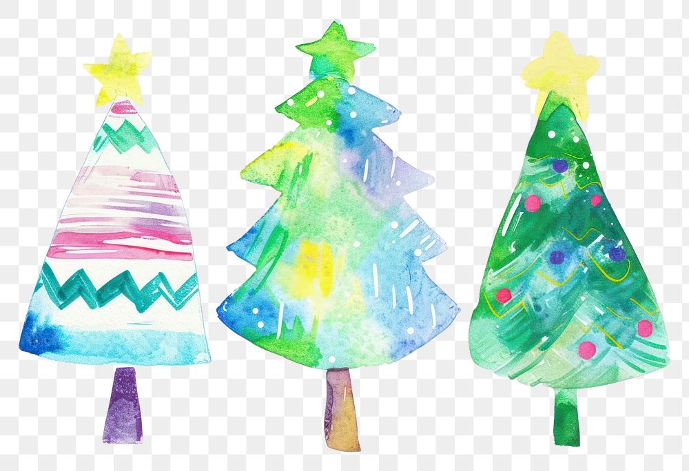 PNG  Chistmas tree christmas painting white background. AI generated Image by rawpixel.