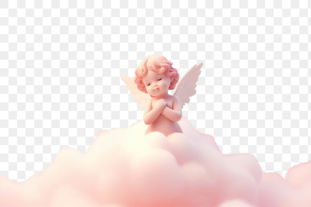 PNG Cloud angel pink toy. AI generated Image by rawpixel.