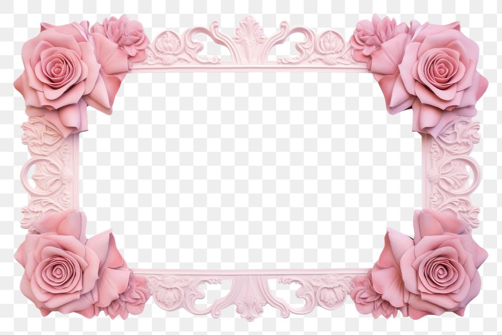 PNG  Roses mosaic frame flower plant white background