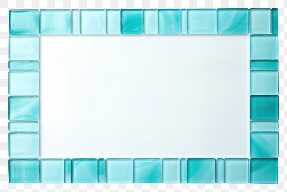 PNG  Rectangle turquoise frame glass.