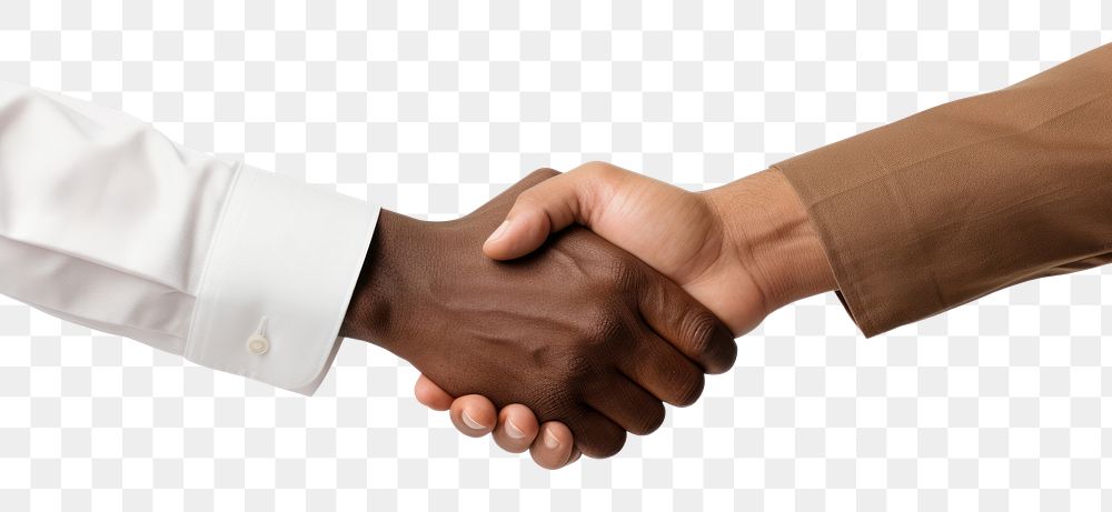 PNG Hand handshake white background agreement.