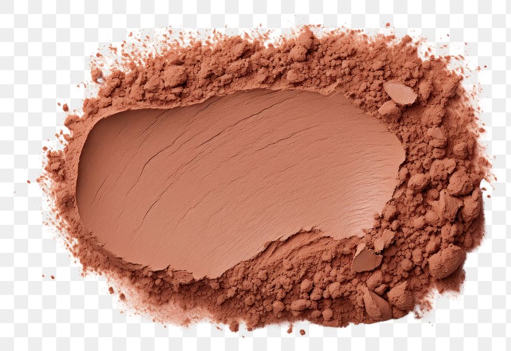 PNG Makeup foundation swatch brown powder white background ingredient.