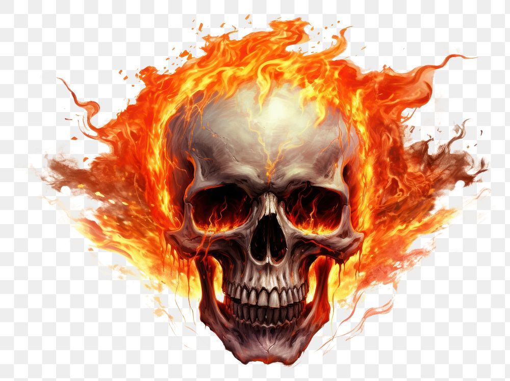 PNG Fire skull anthropology aggression creativity.
