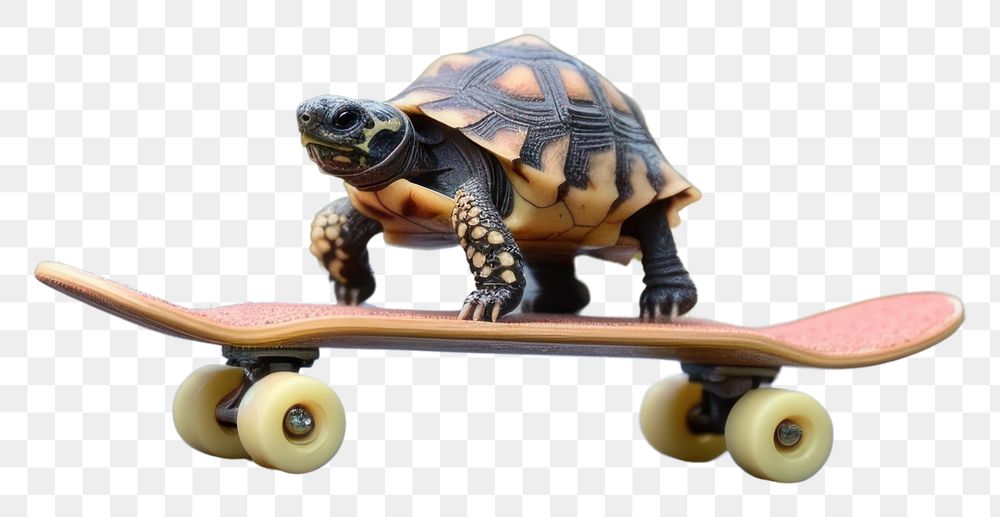 PNG Cute tortoise on skateboard animal longboard wildlife.