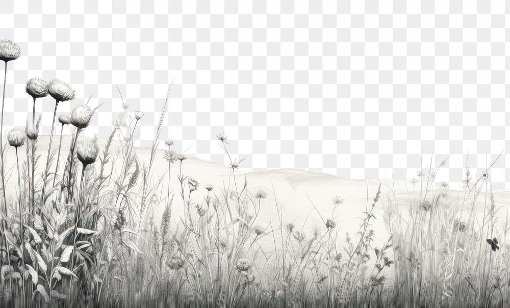 PNG Meadow drawing sketch grassland. AI generated Image by rawpixel.