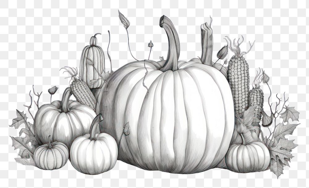 PNG Vegetable pumpkin drawing sketch. AI generated Image by rawpixel.