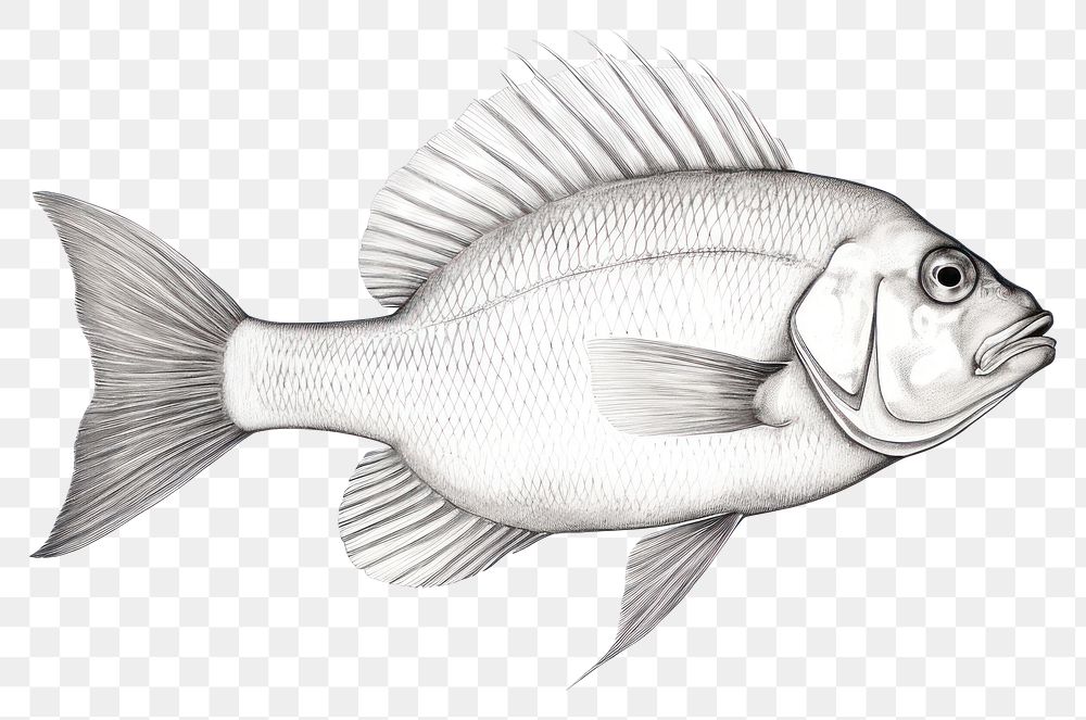 PNG Fish drawing sketch animal. AI generated Image by rawpixel.