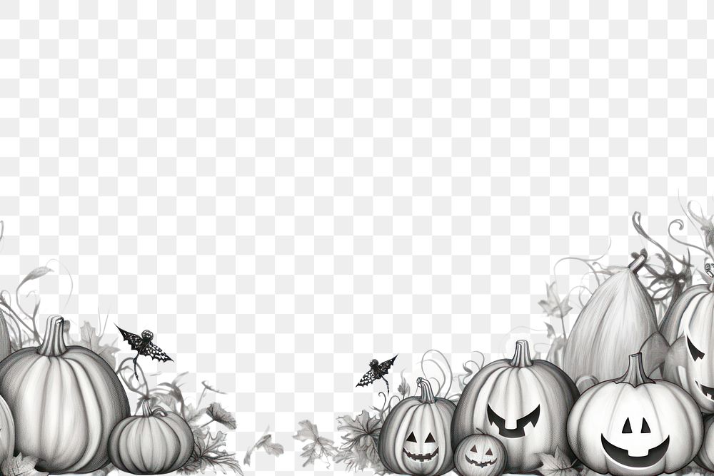 PNG Halloween drawing sketch jack-o'-lantern. AI generated Image by rawpixel.