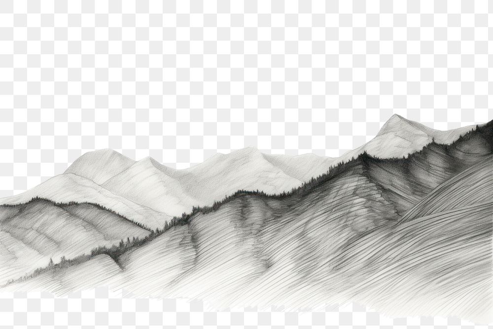 PNG Hills drawing sketch tranquility. AI generated Image by rawpixel.