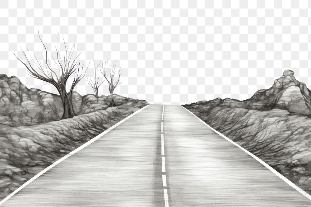 PNG Road drawing sketch street. AI generated Image by rawpixel.