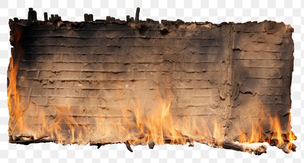 PNG  Fireplace burnt old white background.