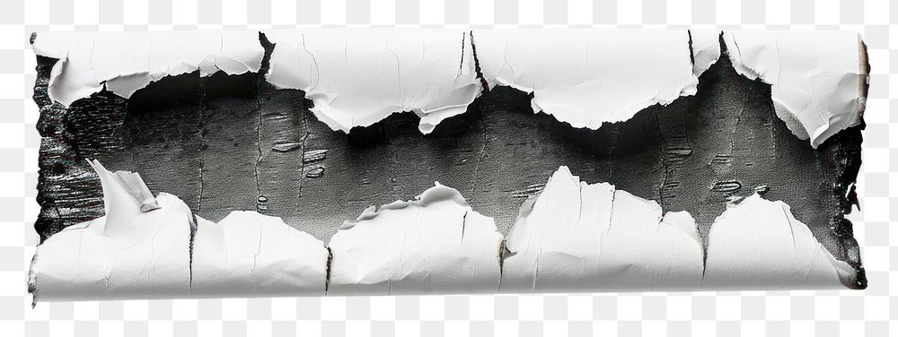 PNG  Paper break through in the middle burnt white background monochrome cracked.