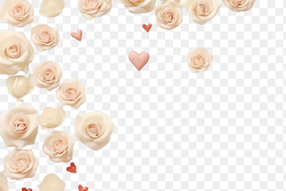 PNG Minimal hearts and roses backgrounds flower petal. AI generated Image by rawpixel.