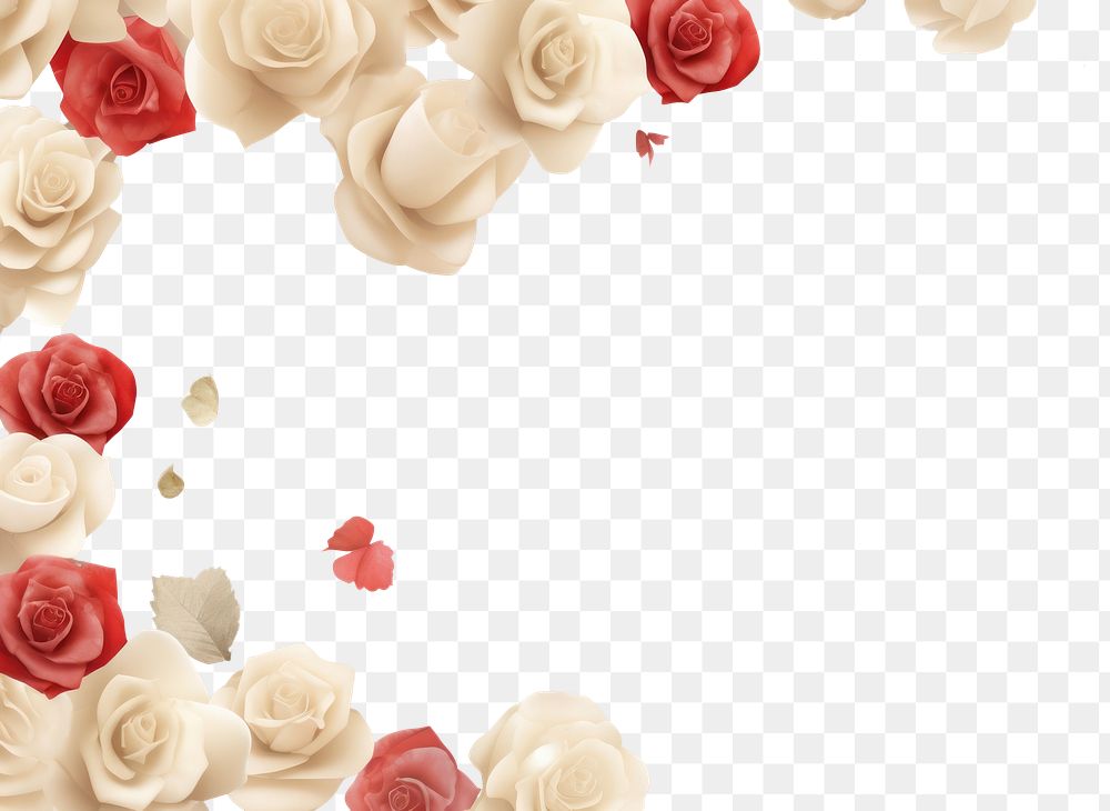 PNG Frame hearts and roses backgrounds pattern wedding. AI generated Image by rawpixel.