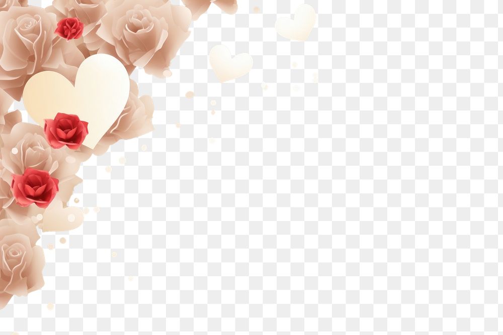 PNG Hearts and roses backgrounds flower petal. AI generated Image by rawpixel.