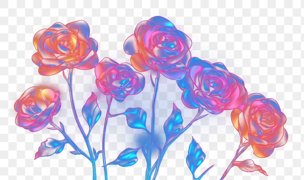 PNG Line roses neon light effects flower purple plant. AI generated Image by rawpixel.