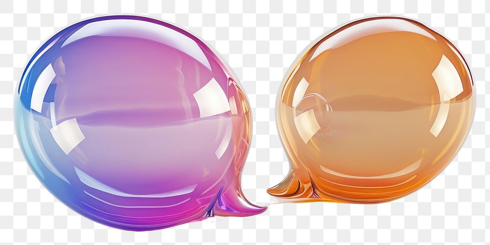 PNG Color speech bubble transparent sphere white background.