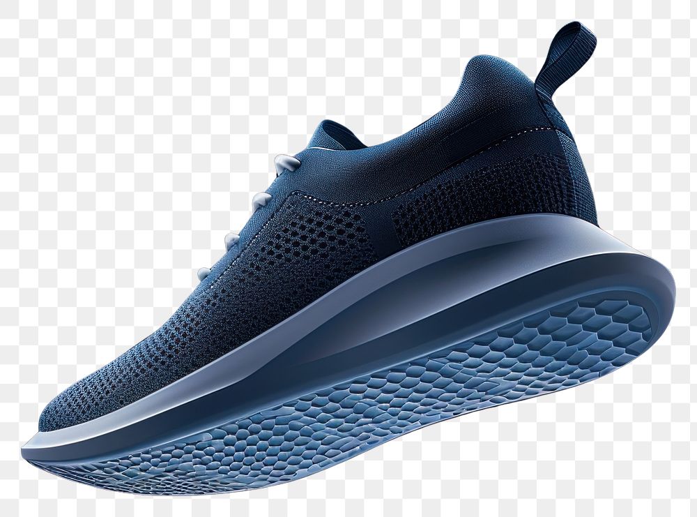 PNG  Sneaker shoe mockup footwear blue clothing.