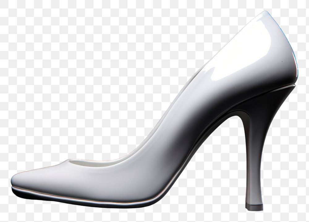 PNG High heel footwear white shoe.