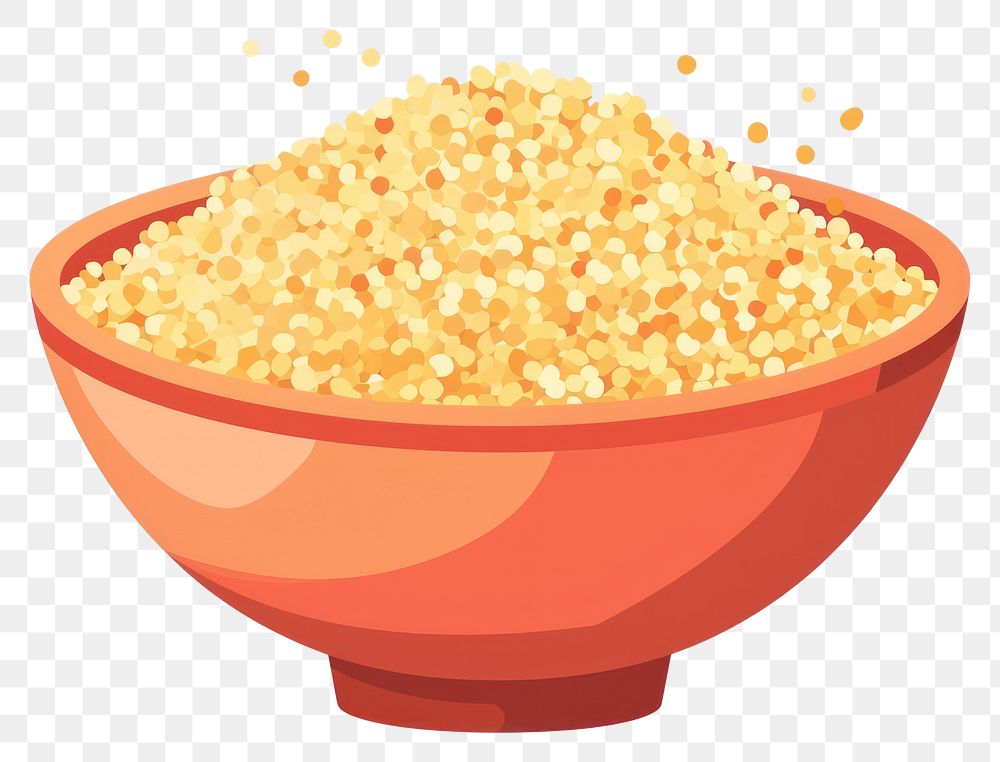 PNG  Quinoa in dish popcorn food bowl.