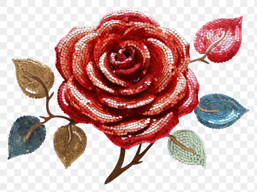PNG Colorful rose jewelry pattern flower.