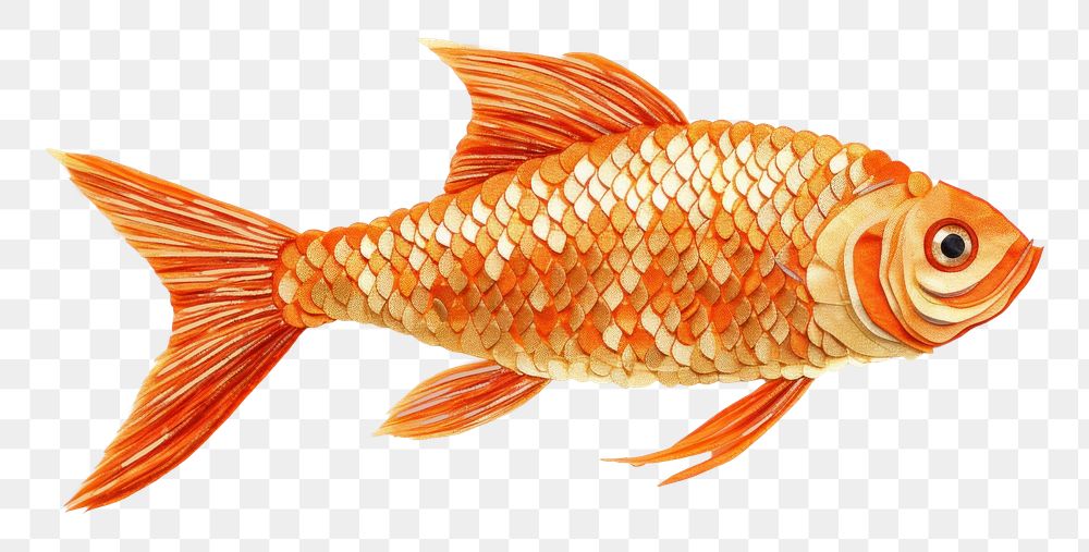 PNG Orange fish goldfish animal.