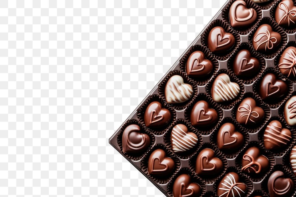 PNG  Heart chocolate box confectionery backgrounds dessert. AI generated Image by rawpixel.