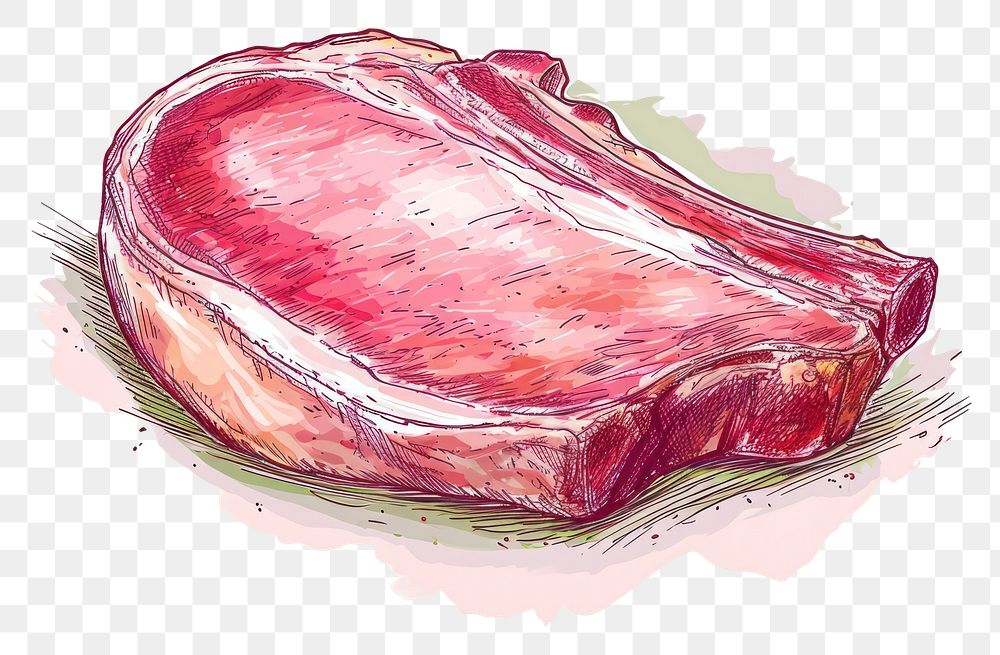 PNG  Fresh pork steak meat food.