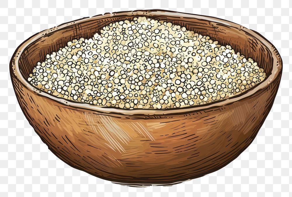 PNG Quinoa in dish food bowl seed.