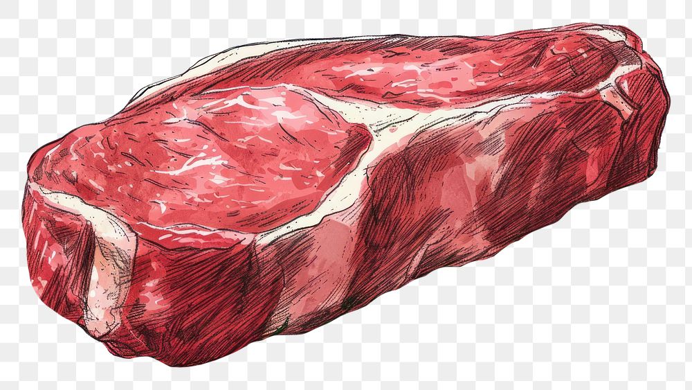 PNG Raw meat steak beef food.