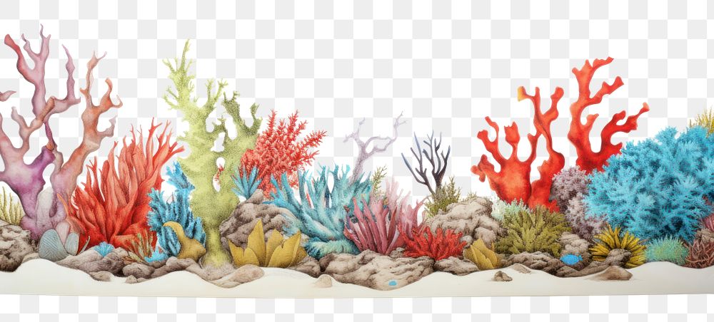 PNG Colorful coral reef aquarium nature water.