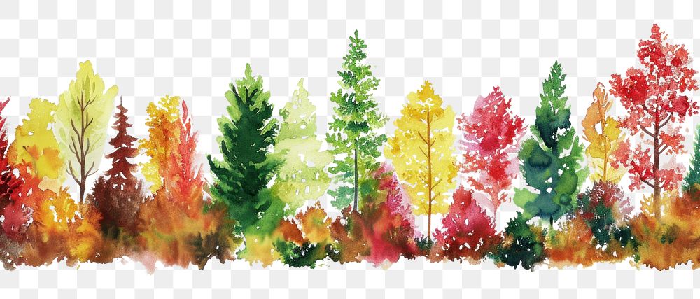 PNG Autumn forest backgrounds outdoors painting.