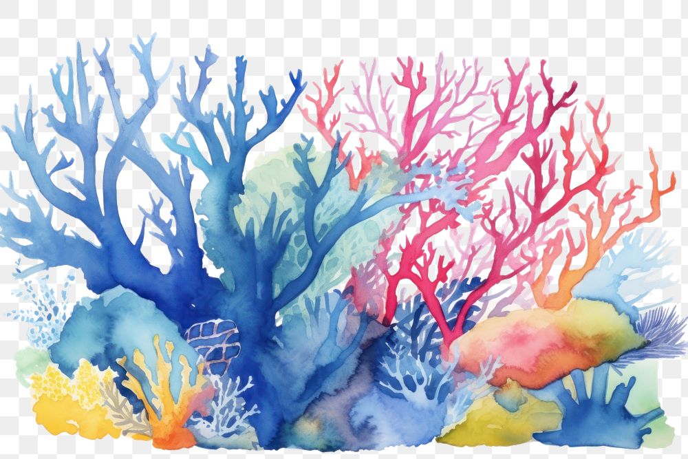 PNG Blue coral reef painting outdoors nature.